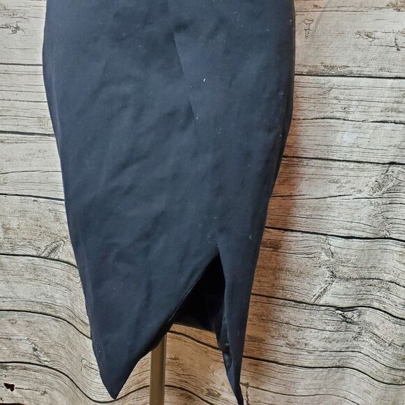 LAVISH ALICE One Shoulder Bardot Neck Asymmetric WRAP DRESS Sz 2 - Picture 3 of 8